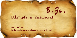 Bögös Zsigmond névjegykártya